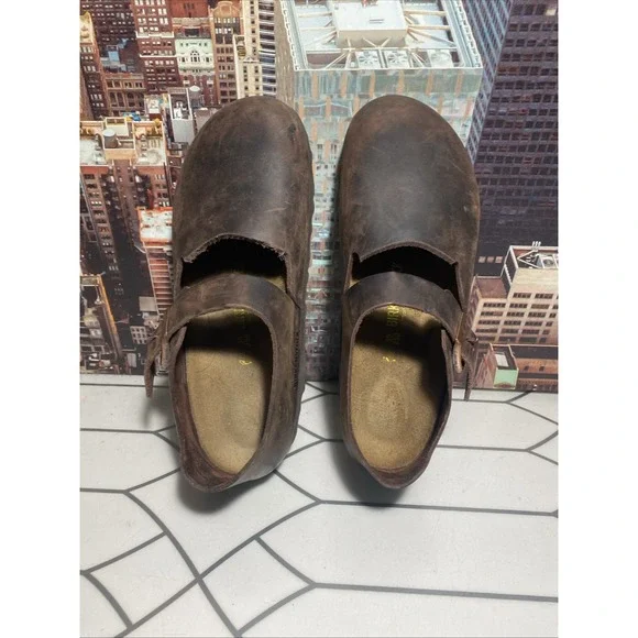 Birkenstock London Leather Clogs Slides Men's Eur 39 US 8 Made in Germany - Picture 7 of 10